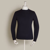 Soft Extrafine Merino Wool Sweater In Dark Navy