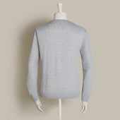 Soft Extrafine Merino Wool Sweater In Grey