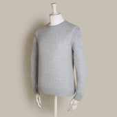 Soft Extrafine Merino Wool Sweater In Grey