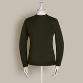 Soft Extrafine Merino Wool Sweater In Khaki