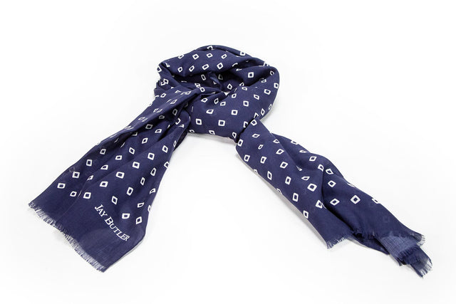 Soft Squares Wool & Silk Lightweight Scarf
