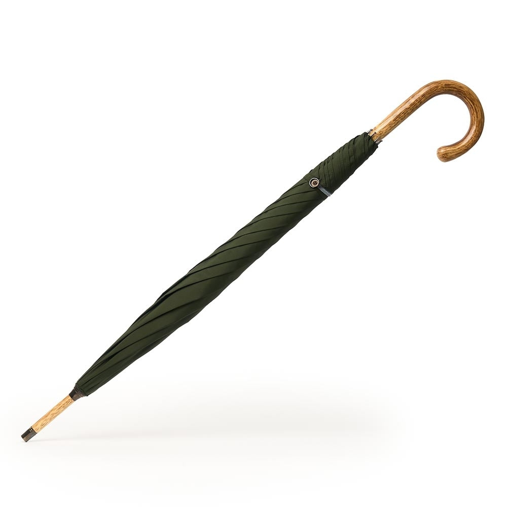 Soild Hickory Stick Umbrella In Dark Green