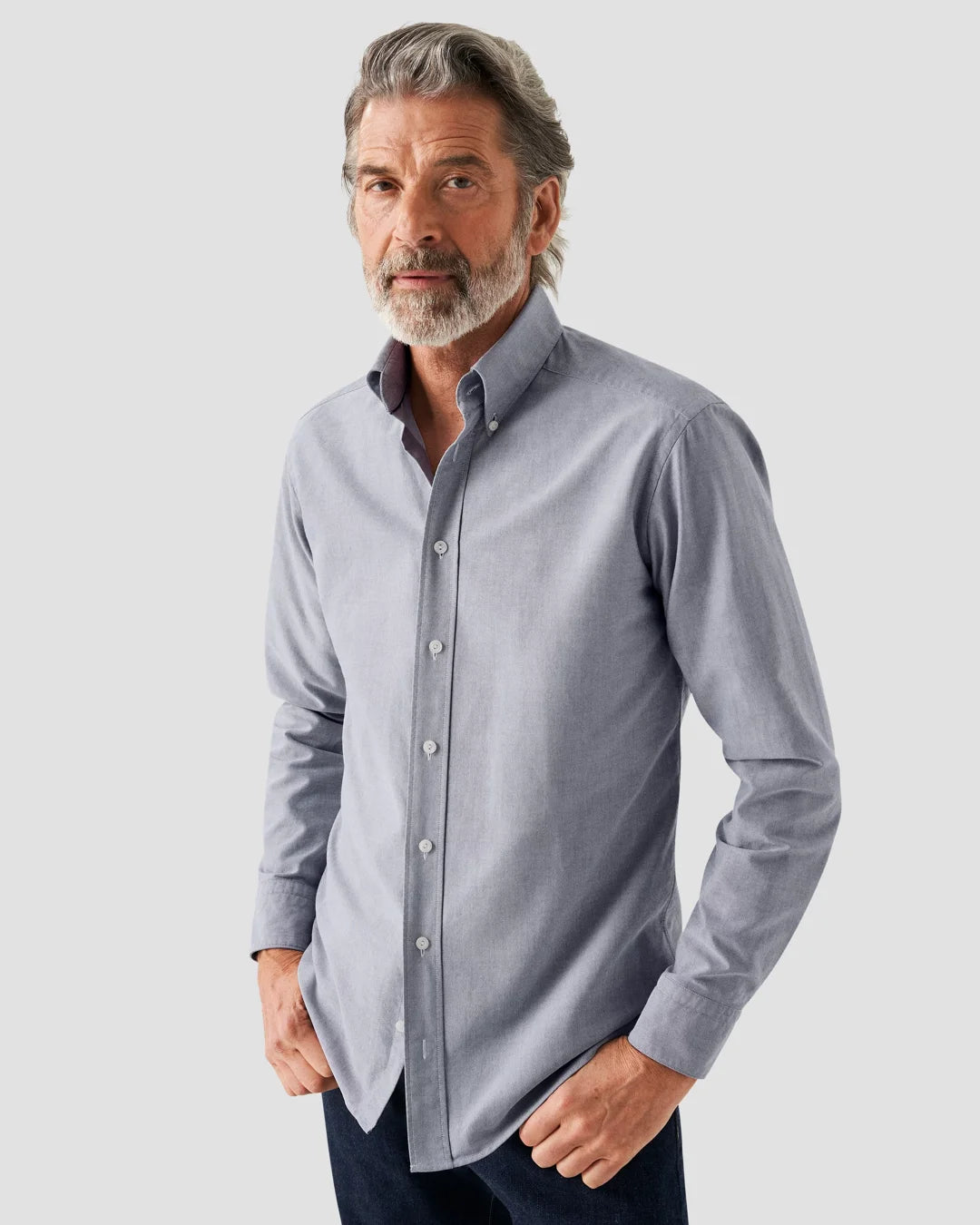 Dark Blue Oxford Shirt Eton