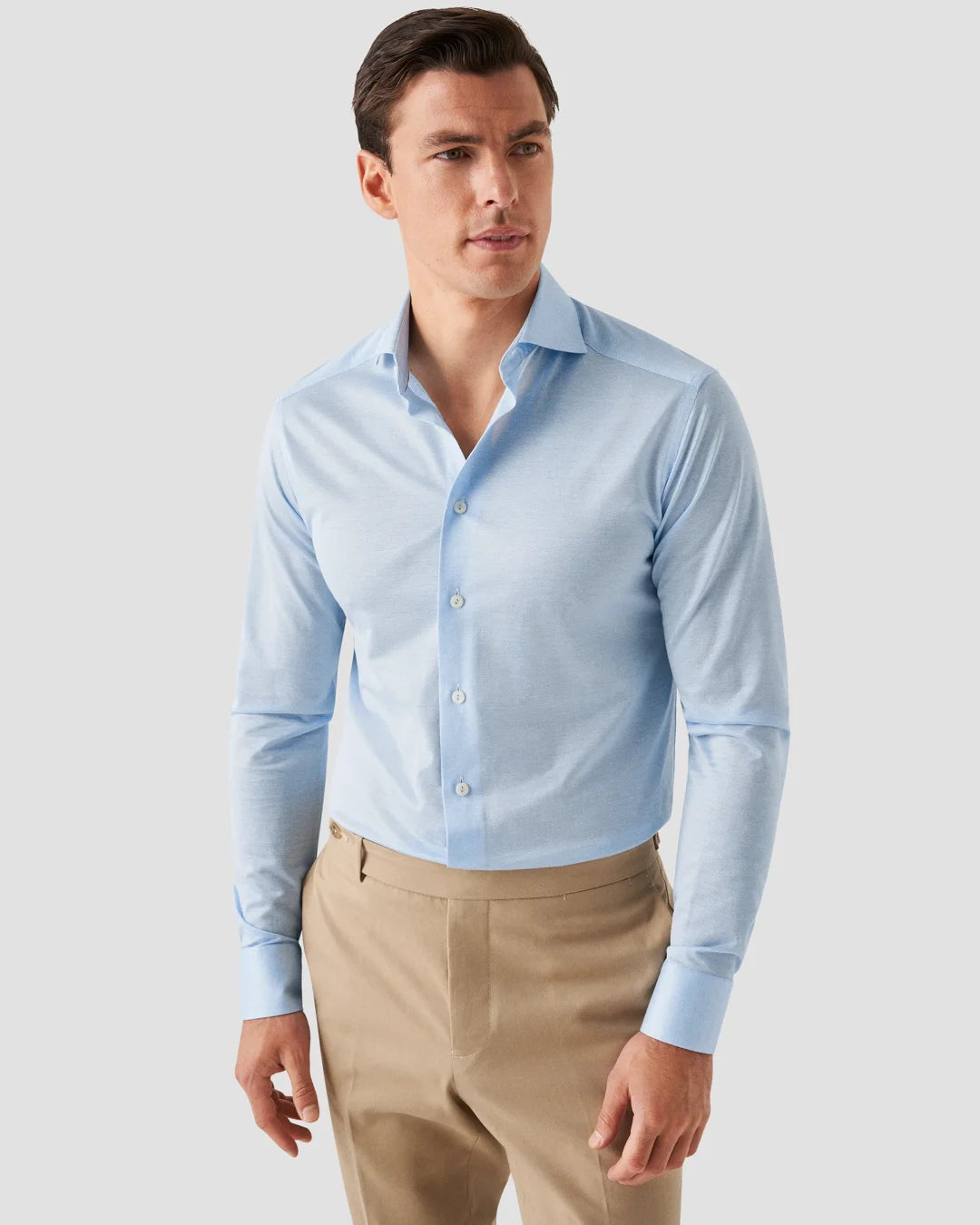 Light Filo Di Scozia Knitted Shirt Eton