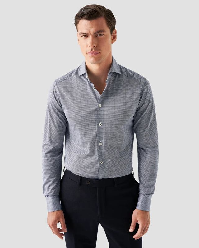 Navy kariertes King-Trikot-Hemd - Eton