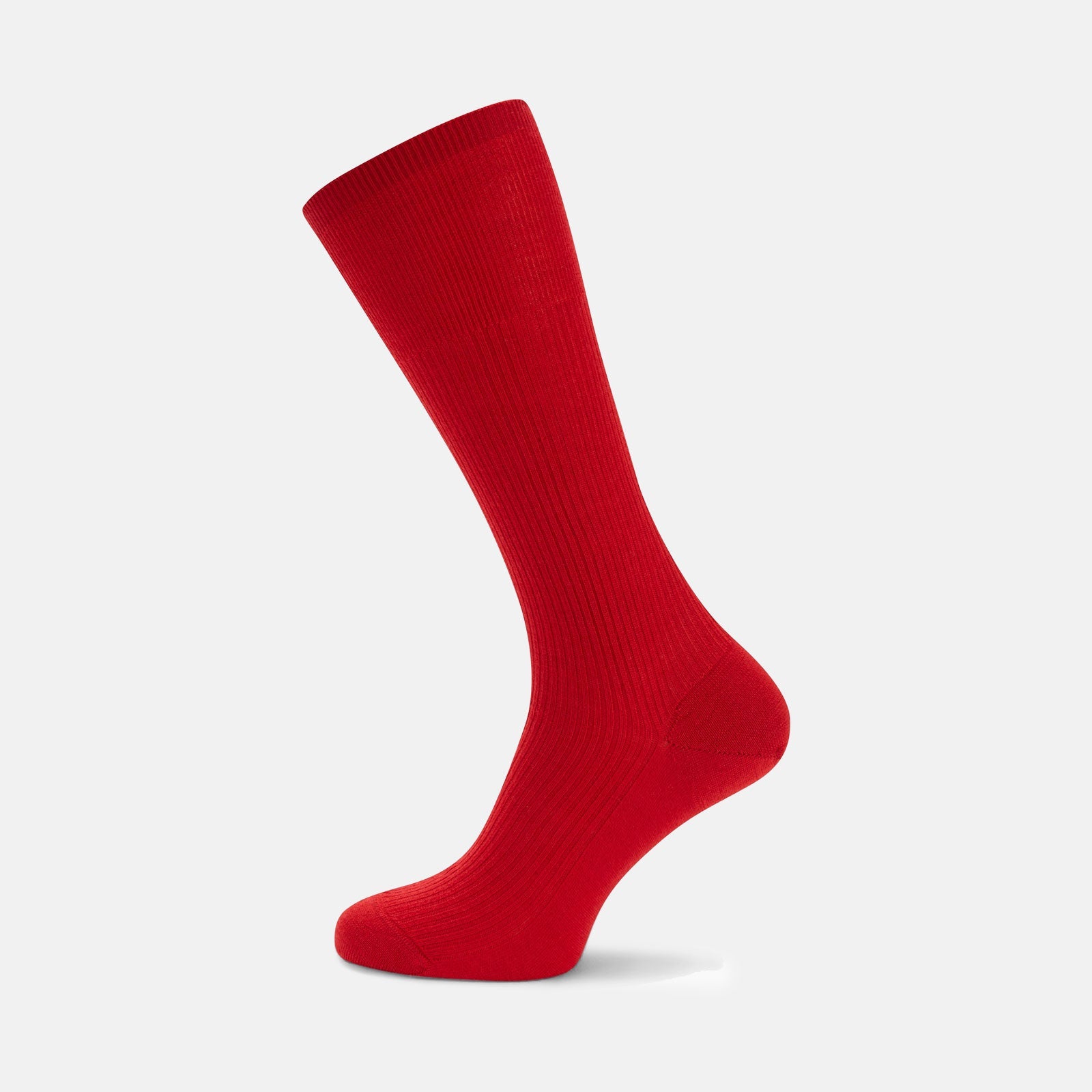 Red Mid Length Merino Wool Socks