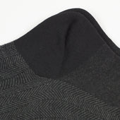 Grey Herringbone Over The Calf Wool Socks