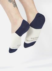Navy Cotton Mix Knit No Show Sock