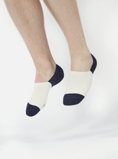 Navy Cotton Mix Knit No Show Sock
