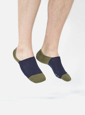 Olive Cotton Mix Knit No Show Sock