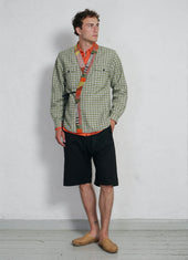 REMY | East & West Shirt Jacket | Sashiko Green+
