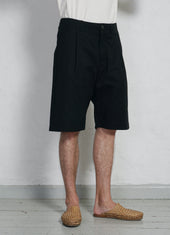 ROBIN | Wide Pleated Shorts | Raven