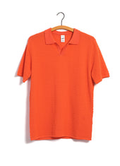 POLO | Short Sleeve Spot Knit Shirt | Orange
