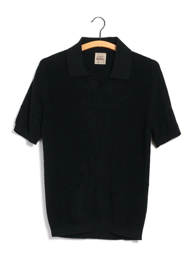 Marlon Brando | Knitted V-Neck Polo | Nero