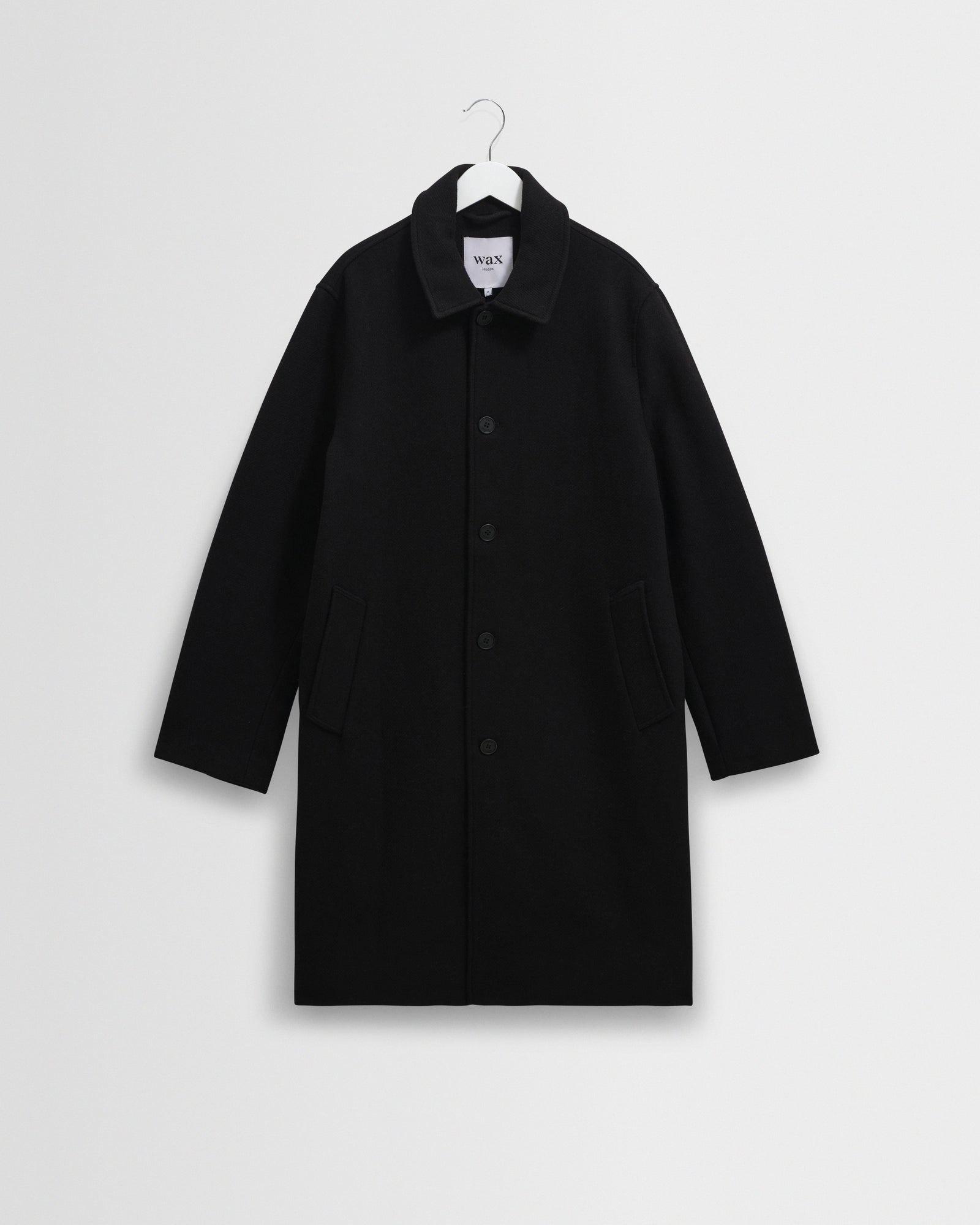 Stan - Black Wool-Twill Car Coat