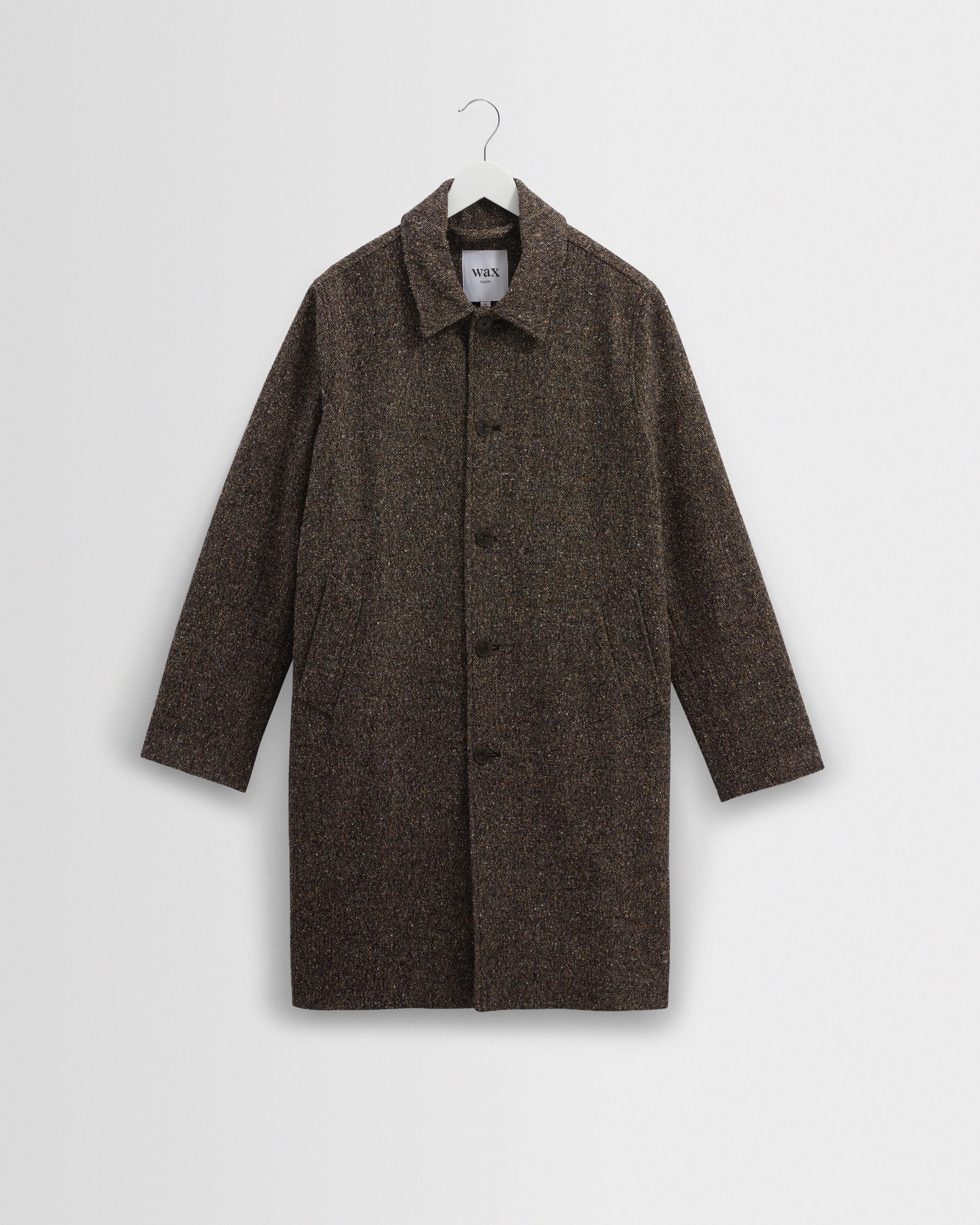 Stan - Brown Fleck Tweed Car Coat