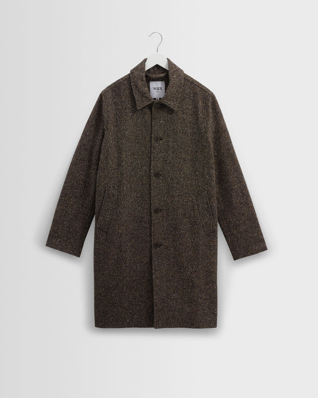 Stan - Brown Fleck Tweed Car Coat