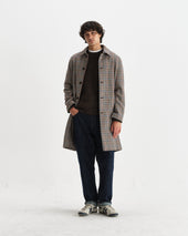 Stan Natural Houndstooth Check Wool Car Coat