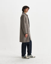 Stan Natural Houndstooth Check Wool Car Coat