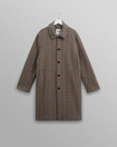 Stan - Natural Houndstooth Check Wool Car Coat
