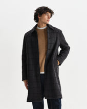 Stan And Grey Puppytooth Check Wool Car Coat
