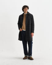 Stan And Grey Puppytooth Check Wool Car Coat