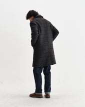 Stan And Grey Puppytooth Check Wool Car Coat