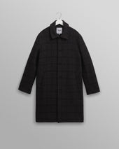 Stan - Navy And Grey Puppytooth Check Wool Car Coat