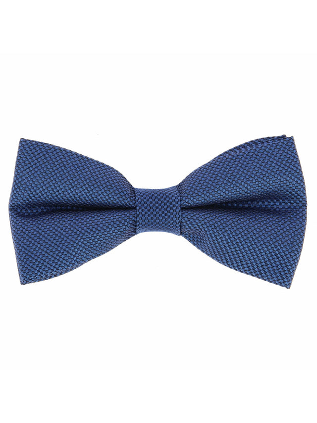 Steel Blue Semi Plain Bow Tie in Silk