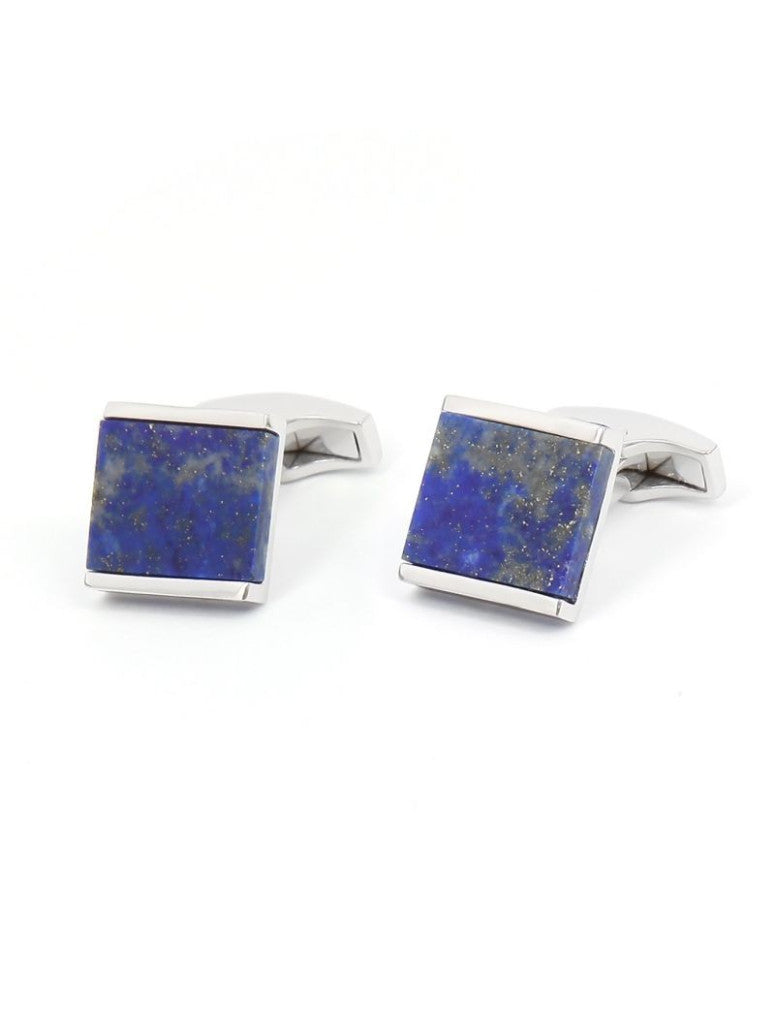 Sterling And Lapis Lazuli Squared Cufflinks Minkebe