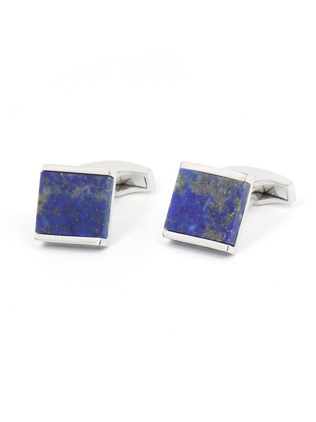 Sterling silver and lapis lazuli squared cufflinks Minkebe