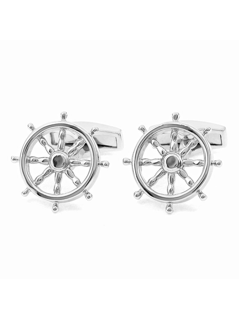 Sterling Ship S Wheel Cufflinks