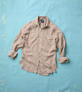 Gingham Check Linen Two Pocket Western Shirt