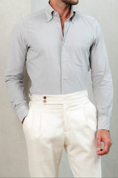 Stone button down velvet effect shirt - Made in Italy