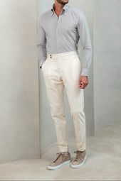 Button Down Velvet Effect Shirt Made In Italy