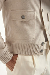 Cashmere Knitted Bomber Made In Italy