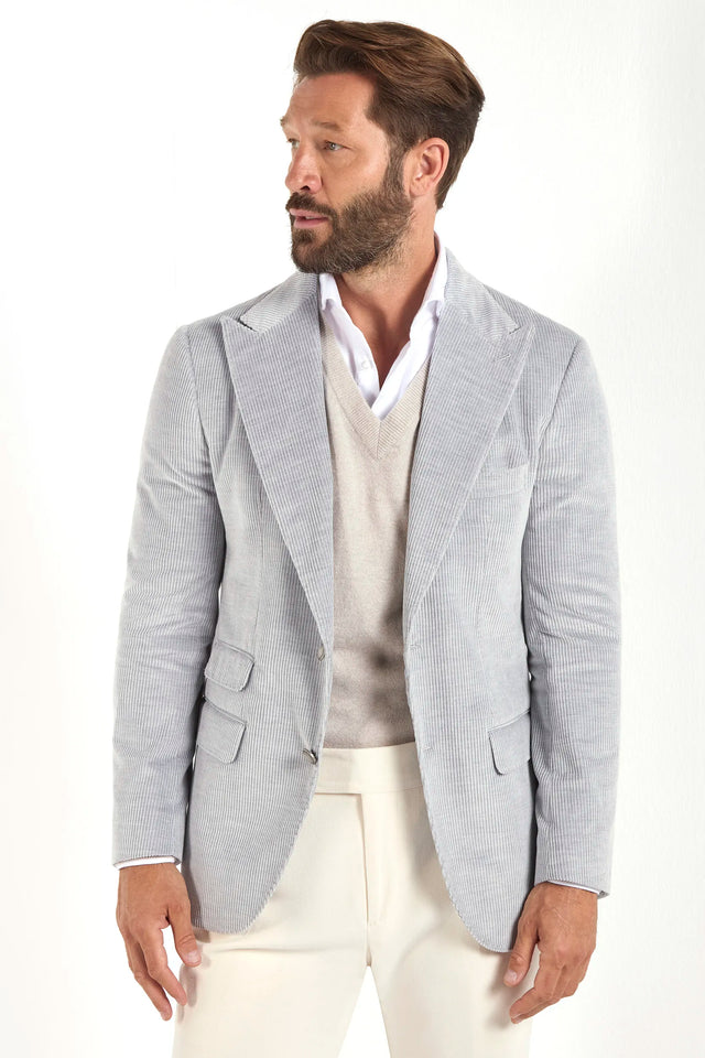 Stone corduroy jacket - Made in Italy