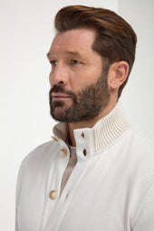 Cotton Knitted Bomber Made In Italy