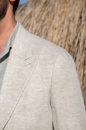 Herringbone Linen Jacket Soragna Collection Made In Italy