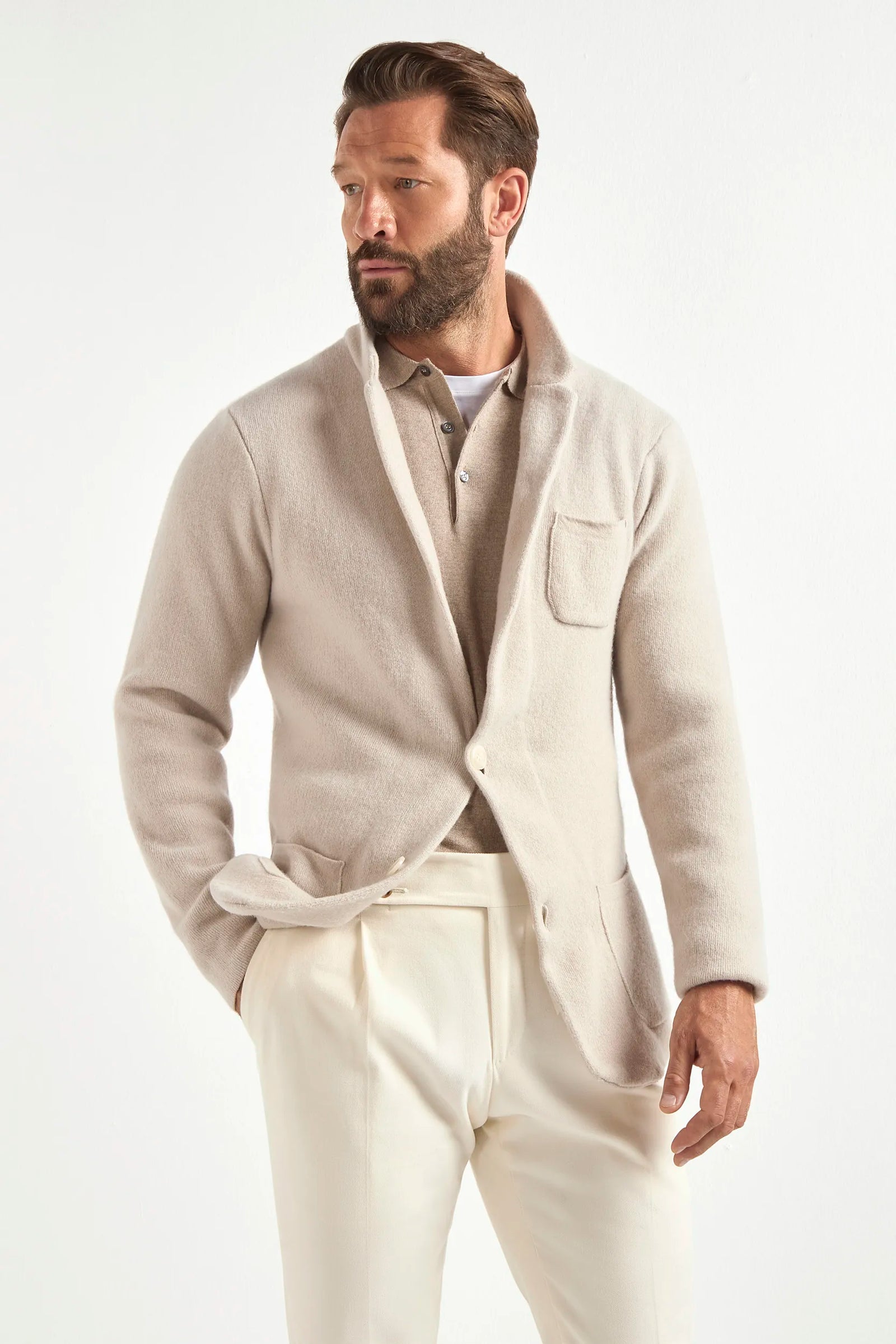 Knitted Jacket Wool And Cashmere Made In Italy