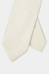 Stone Linen And Silk Tie Made In Italy
