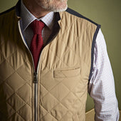 Quilted Gilet With Navy Knitted Back