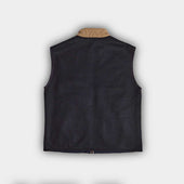 Quilted Gilet With Navy Knitted Back