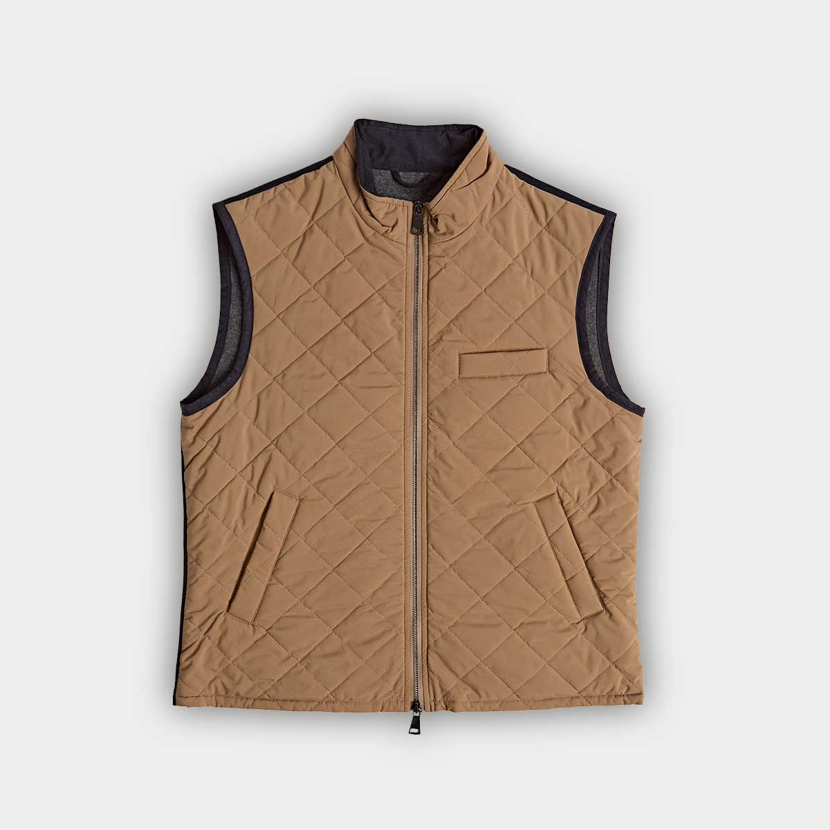 Quilted Gilet With Navy Knitted Back