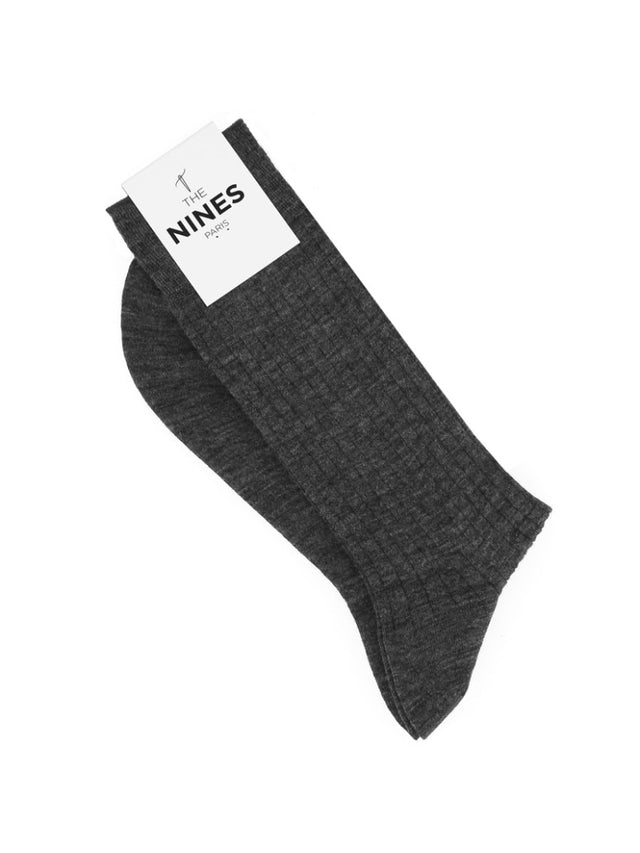 Stormy grey virgin wool socks