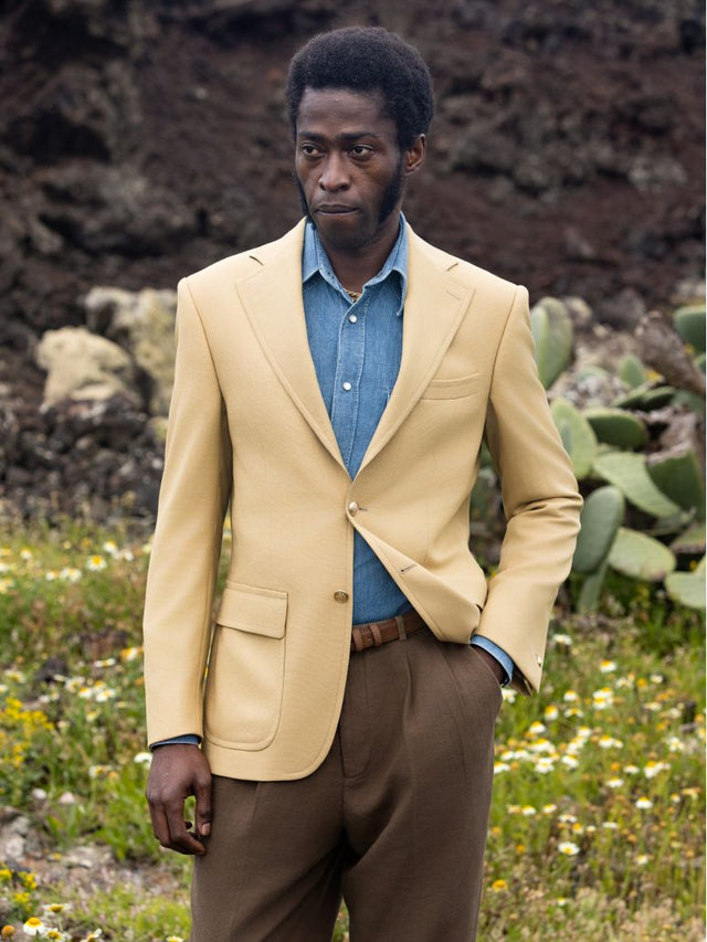Straight Blazer Fresco Mock Leno Beige