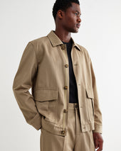 Strand Beige Cotton Tencel Twill Jacket