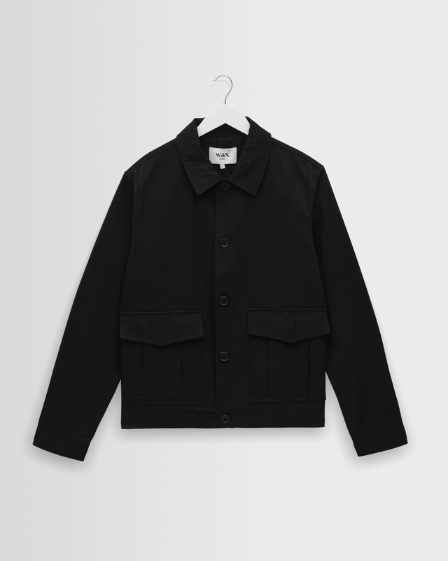 Strand - Black Cotton Tencel Twill Jacket