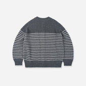 Wool Stripe Round Cardigan