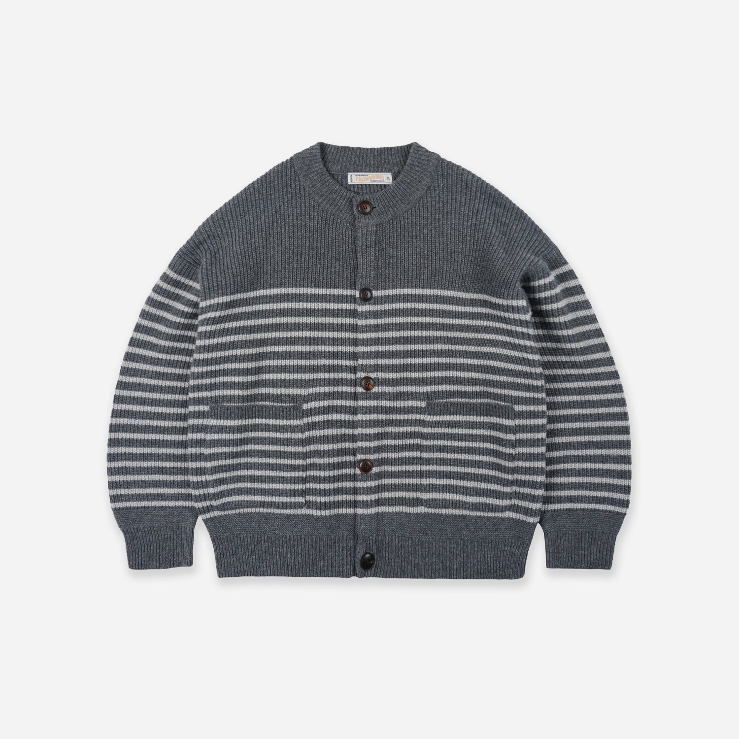 Wool Stripe Round Cardigan